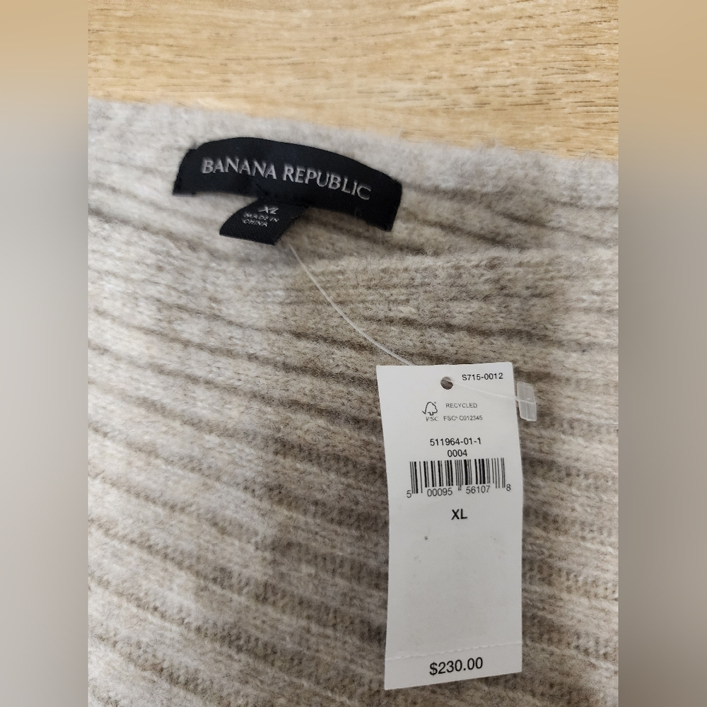 NWT BANANA REPUBLIC Colleta Soft Wool Yak Hair Midi Sweater Dress XL Side Slit - Picture 8 of 11